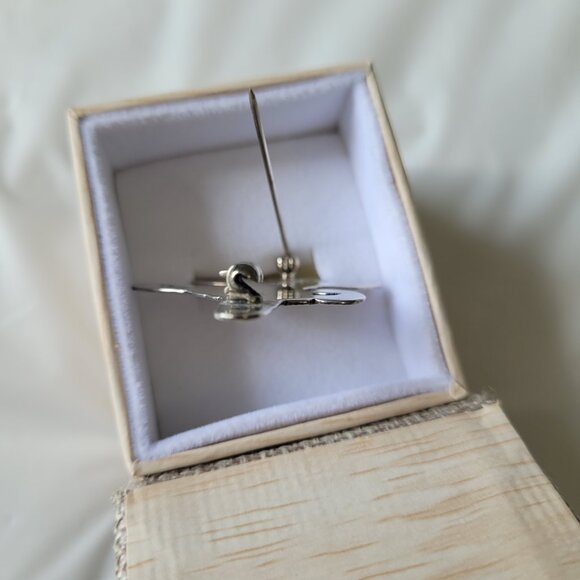 Sterling Cat Earring & Sterling Ballerina Cat Pin - Picture 13 of 14